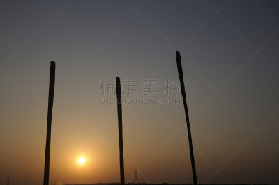 自然,天空,水平画幅,橙色,无人,西,户外,太阳,海洋,印度