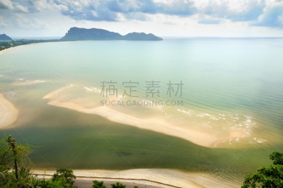 泰国,巴蜀,航拍视角,海湾,热带气候,云,自然美,海岸线,水湾,夏天