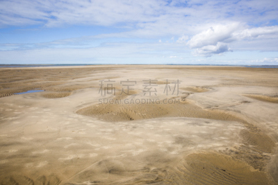 海滩,法国,河口,鲁瓦扬,地形,船,天空,度假胜地,水平画幅,沙子