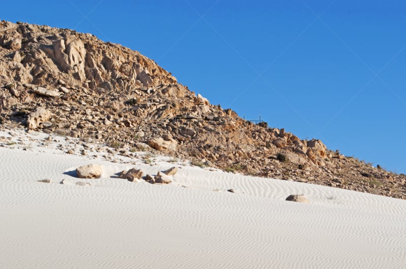 索科特拉岛,海滩,沙丘,山,岛,沙漠,名声,莫斯特,一只动物,风景