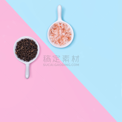 黑胡椒子,喜马拉雅盐,餐具,留白,素食,胡椒,无人,生食,几何形状,干的