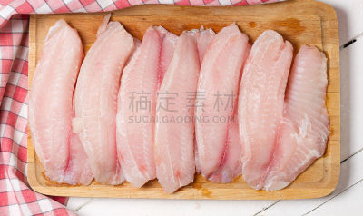 罗非鱼,肉片,厚木板,生食,水平画幅,木制,无人,海产,海洋,部分