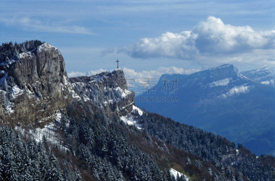 张伯伦,山,法国,les bauges,水平画幅,冬天,雪,阿尔卑斯山脉,无人,欧洲