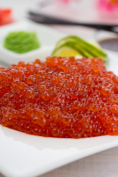 酱油,红鱼子酱,盘子,白色,香料,清新,华贵,食品,鲟鱼,白鲸