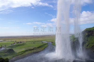 瀑布,冰岛国,一个物体,丰富,堰,seljalandsfoss waterfall,维京人,冻原,神话,水