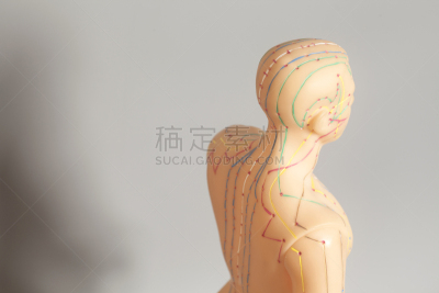 针灸模型,健康保健,人,灰色背景,针灸,胸部,替代疗法,辅导讲座,水平画幅,井