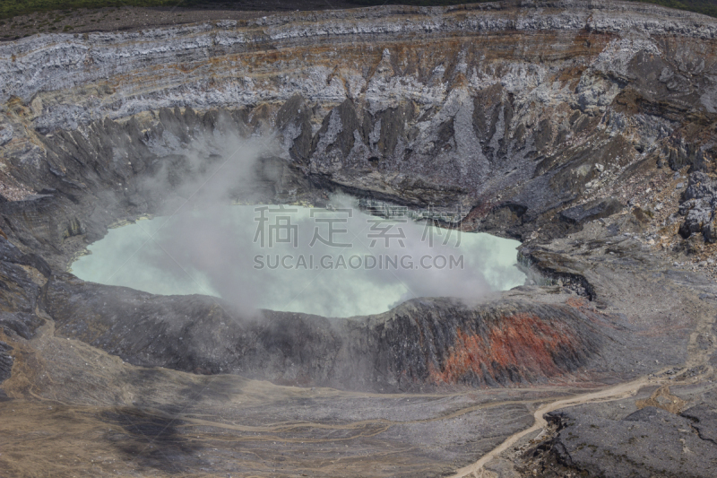 哥斯达黎加,波阿斯火山,特拉华,圣何西哥斯达黎加,自然,图像,无人,火山湖,湖,绿松石色