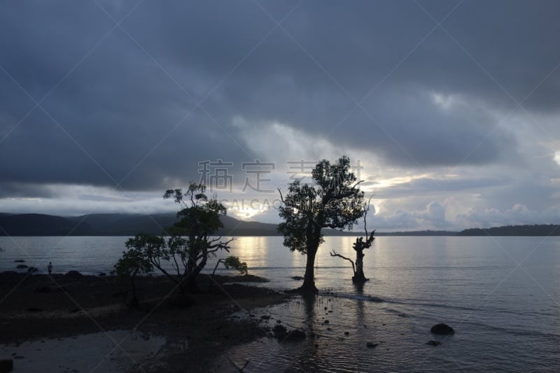 印度,海港,天空,蓝色,无人,安达曼和尼科巴群岛,安达曼群岛,云,图像,水平画幅