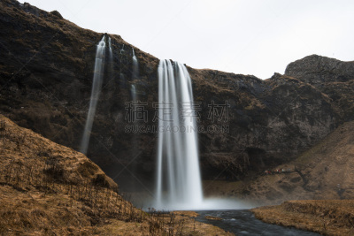 冰岛国,塞里雅兰瀑布,水,天空,夏天,彩色图片,著名景点,小溪,气氛,太空