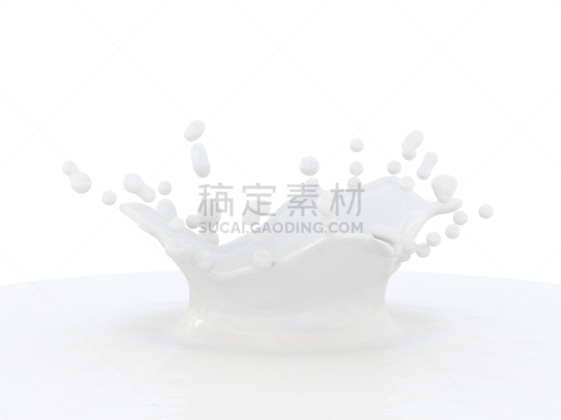 牛奶,饮食,奶制品,水平画幅,无人,奶油,白色背景,纯净,背景分离,饮料