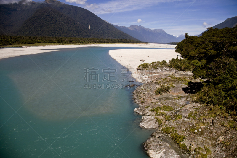 新西兰,海湾,杰克逊,哈斯特,河口,自然,图像,海洋,无人,水