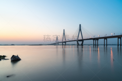 洞庭湖,桥,岳阳,斜拉桥,湖南省,电缆,水,天空,水平画幅,无人