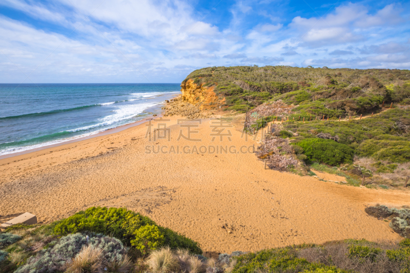 维多利亚州,贝尔斯海滩,洛恩,安格,水平画幅,沙子,无人,全景,夏天,户外