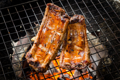 小排骨,格子烤肉,水平画幅,膳食,牛排,肉,热,火,猪肉,食品