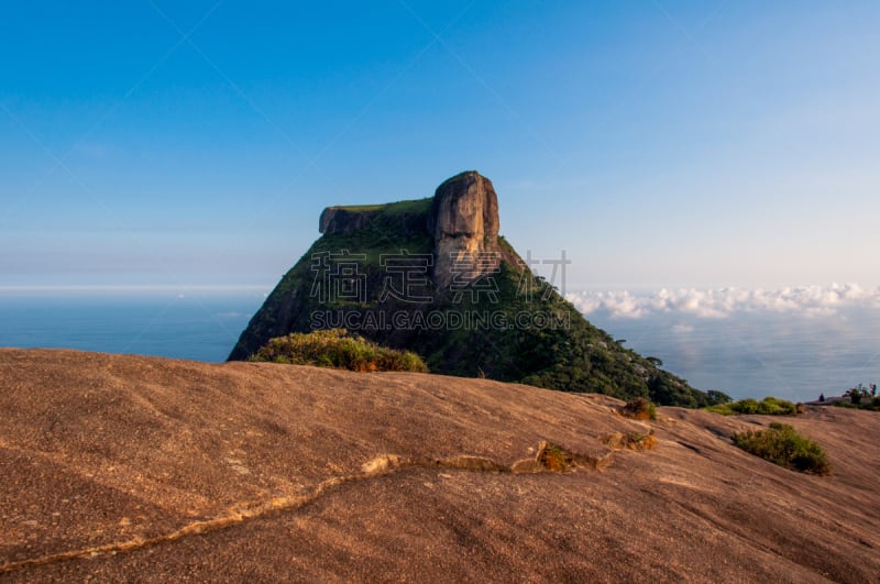 岩石,佩德拉大加韦亚,南美,天空,休闲活动,水平画幅,山,里约热内卢州,无人,夏天