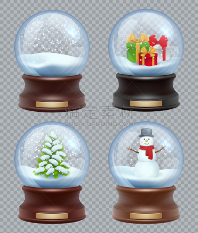 雪花球,飘然,玩具,模板,雪球,矢量,玻璃,球体,空的
