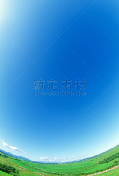 平原,青绿色,天空,弟子屈,垂直画幅,地形,无人,日本,东亚,户外