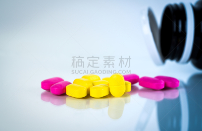 痛苦,瓶子,布洛芬,白色背景,健康保健,黄色,粉色,镇痛剂,药丸,阴影