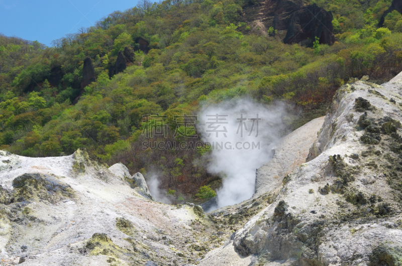 地狱谷,登别市,自然,水平画幅,绿色,野地,岩石,地质学,无人,温泉