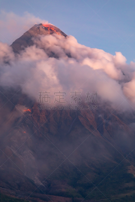 阿尔拜省,菲律宾,马尔地马荣火山,垂直画幅,黎牙实比市,熔岩,火山,亚洲,著名景点