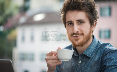 润须,乐趣,男人,小胡子,络腮胡子,芳香的,水平画幅,注视镜头,美人,热饮