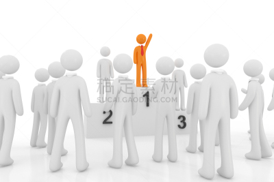 男商人,指挥台,三维图形,领导能力,灵感,水平画幅,第一名,运动员,领奖台,第二名