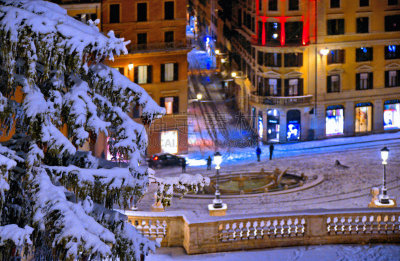罗马,piazza di spagna,建筑,意大利,夜晚,建筑外部,台阶,无人,古老的,背景聚焦