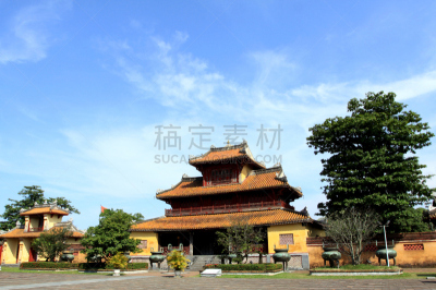 亭台楼阁,顺化王宫,承天顺化,顺化,旅游目的地,水平画幅,建筑,宫殿,越南人,东南亚半岛