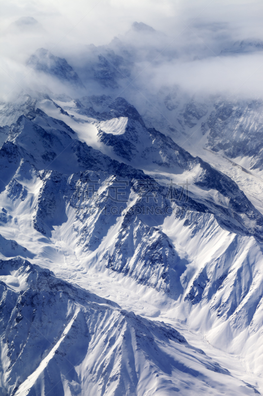 雪,山,雾,冰河,风景,顶部,垂直画幅,无人,户外,山脊