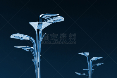 天空,路灯