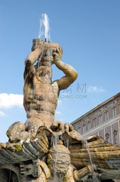 人鱼喷泉,triton,乔瓦尼洛伦佐贝尼尼,垂直画幅,艺术,建筑,无人,喷泉,手艺,罗马