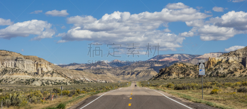 犹他,全景,数字12,风景,天空,水平画幅,主干路,户外,12号公路,消失点