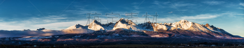 地形,全景,冬天,山,斯洛伐克,高处,塔特里山脉,自然,天空,水平画幅