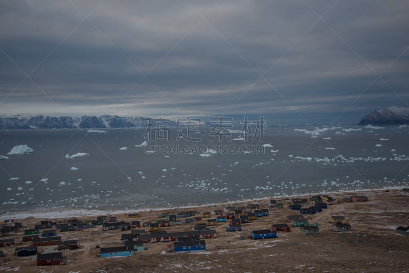 秋天,格陵兰,北,天空,寒冷,水平画幅,云,因纽特人,雪,无人