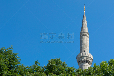 蓝色清真寺,天空,黄金,灰色,水平画幅,枝繁叶茂,无人,雕刻物,蓝色,欧洲