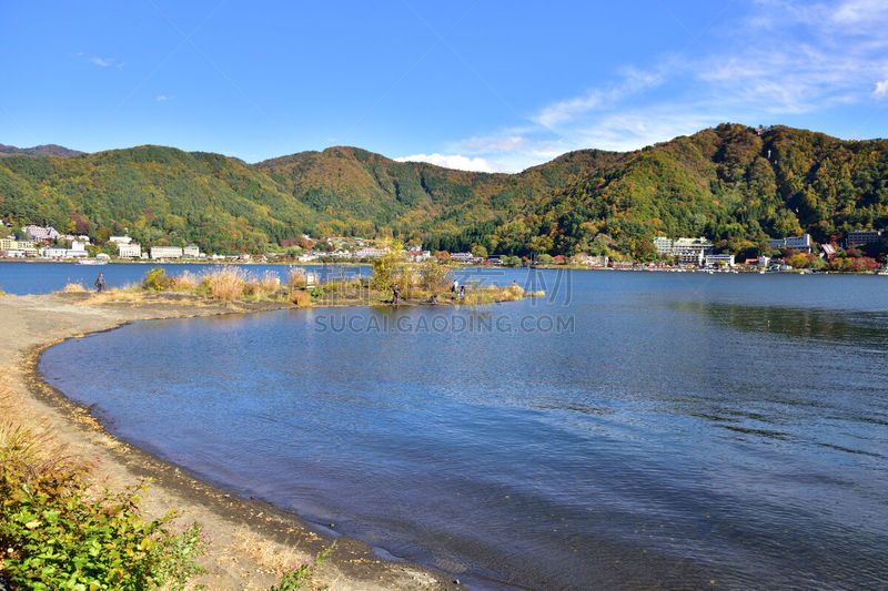 河口湖,自然,水,公园,里山,水平画幅,地形,山,无人,火山地形