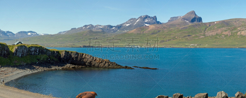 峡湾,博尔加内峡湾,城镇,旅游目的地,水平画幅,雪,无人,全景,夏天,户外