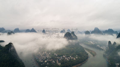 云景,山,农场,航拍视角,在上面,阳朔县,桂林山水,兴平,阳朔,桂林