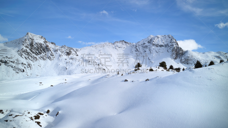 雪,阿尔卑斯山脉,法国,雷札克,有包装的,滑雪场,清新,天空,度假胜地,水平画幅