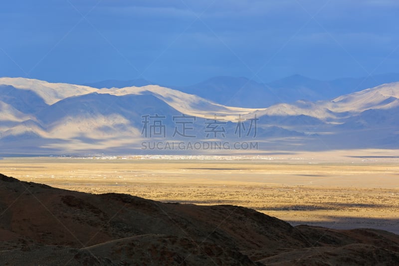 云景,山,地形,巴彦乌列盖,蒙古,卷云,草原,天空,水平画幅,无人