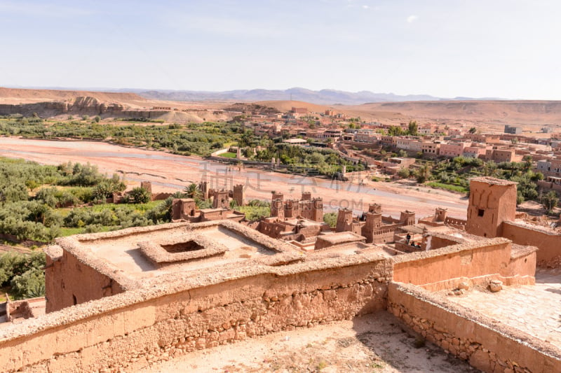 Ruins of Ait Benhaddou, a fortified city, the former caravan way from Sahara to Marrakech. UNESCO World Heritage, Morocco