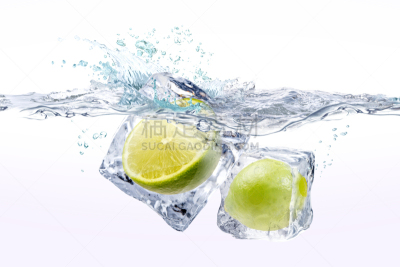 酸橙,塑料积木,冰块,水,水平画幅,水果,水下,冰,波浪,透明