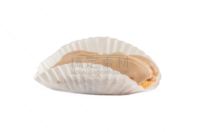 手指蛋糕,分离着色,白色背景,褐色,水平画幅,奶油,蛋糕,膳食,法式食品,奶酥