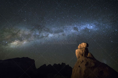 岩层,街道,在下面,斯皮兹考普,暗色,空间探索,一个物体,午夜,橙色,沙漠