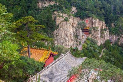 衡山,山,北,都市风光,非凡的,大同,山西省,道教,水平画幅,无人