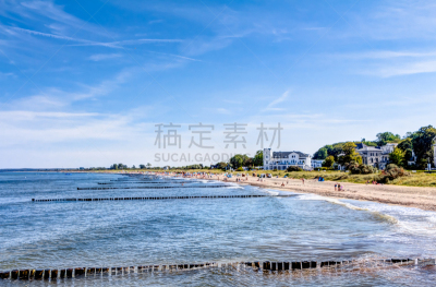 波罗的海,海岸线,天空,休闲活动,古老的,健康,夏天,滨水,白色,海滩