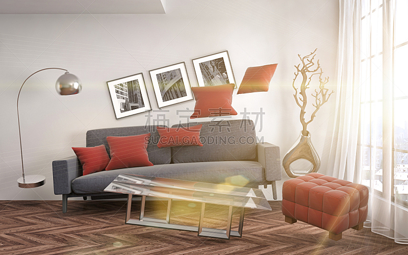 沙发,绘画插图,三维图形,起居室,数字0,水平画幅,无人,家具,俄罗斯,现代