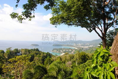 泰国,普吉岛,卡隆海滩,白昼,视角,晴朗,天空,水平画幅,无人,安达曼海