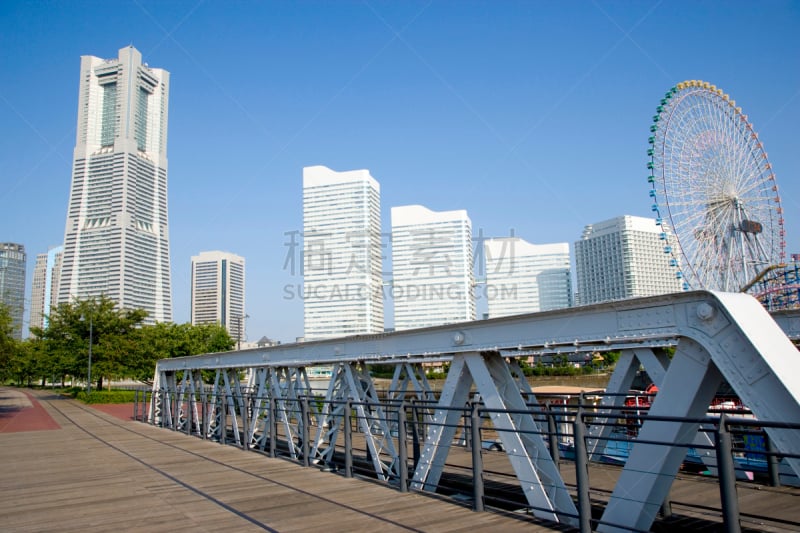 横滨高速铁路,横滨地标大厦,横滨,城镇景观,水平画幅,无人,九月,符号,日本,夏天