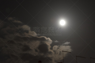 月亮,巨大的,天空,水平画幅,夜晚,无人,夏天,维特堡省,户外,云景